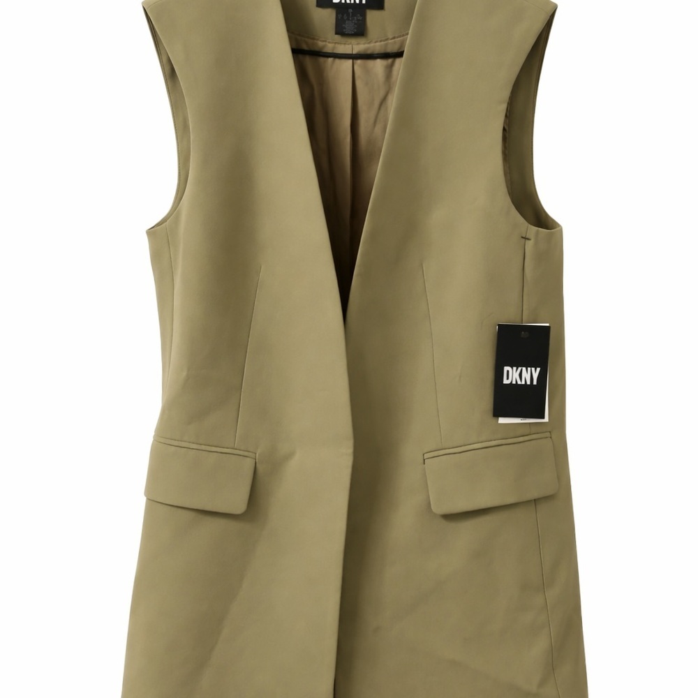 DKNY Sage Green Sleeveless Vest Size 2 - Picture 2 of 5